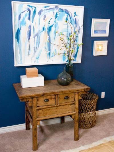 Királykék fal - nappali ötlet