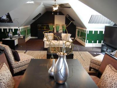 Egy plusz nappali a tetőtlrben - nappali ötlet, modern stílusban