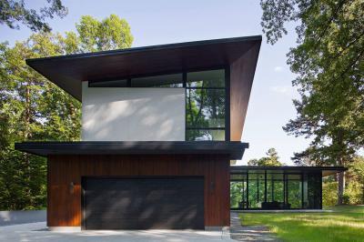 Egyedi lakóház - homlokzat ötlet, modern stílusban