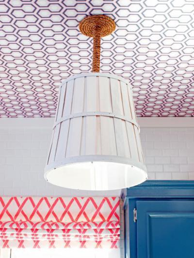 Lámpabúra kosárból - konyha / étkező ötlet