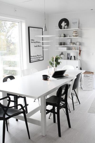 Fekete-fehér étkező - konyha / étkező ötlet, modern stílusban