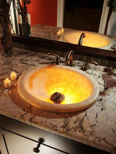 Megvilágított mosdókagyló - fürdő / WC ötlet