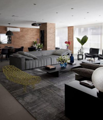 Egylégterű tágas nappali - nappali ötlet, modern stílusban