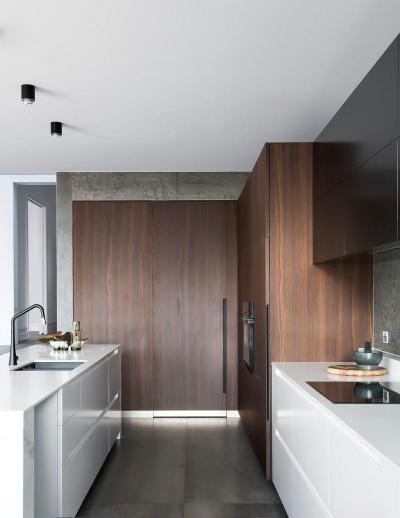 Modern,vonalas elrendezés - konyha / étkező ötlet, modern stílusban