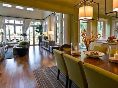 Zöld székes étkező - konyha / étkező ötlet, modern stílusban