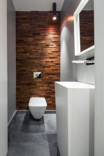 3D burkolat a falon - fürdő / WC ötlet, modern stílusban