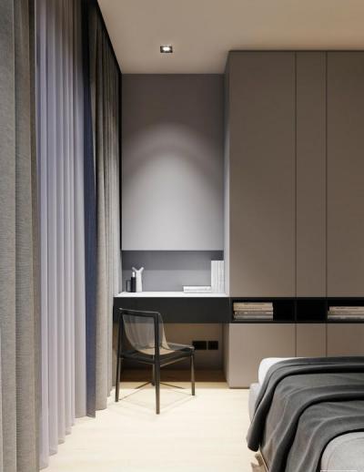 Egyszerű dolgozósarok a hálóban - háló ötlet, modern stílusban