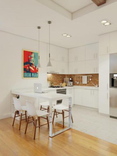 Konyha fehérben - konyha / étkező ötlet, modern stílusban