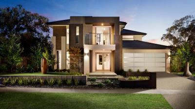 Modern lakóház - homlokzat ötlet, modern stílusban