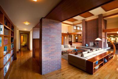 Natúr padlóburkolat - nappali ötlet, modern stílusban