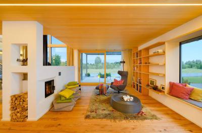 Nappali kandallóval - nappali ötlet, modern stílusban