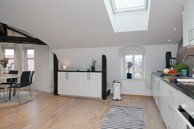 Skandináv lakás - konyha / étkező ötlet, modern stílusban