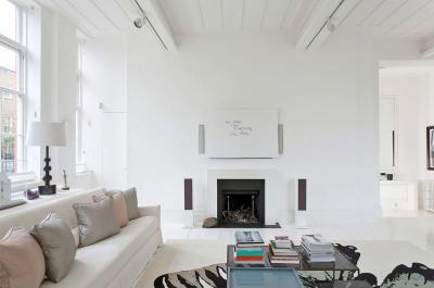 Fehérben minden - nappali ötlet, modern stílusban