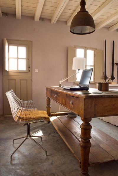 Dolgozósarok a nyaralóban - dolgozószoba ötlet, rusztikus stílusban