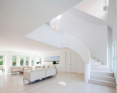 Fehér enteriőr - nappali ötlet, modern stílusban