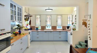 Kék konyha - konyha / étkező ötlet, modern stílusban