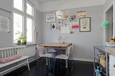 Skandináv lakás - konyha / étkező ötlet, modern stílusban