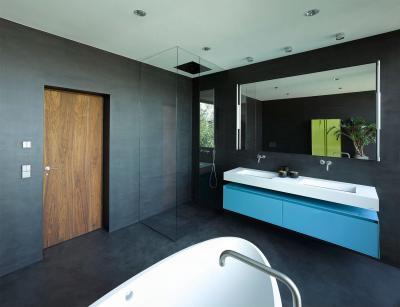 Grafitszürke fürdőszoba - fürdő / WC ötlet, modern stílusban