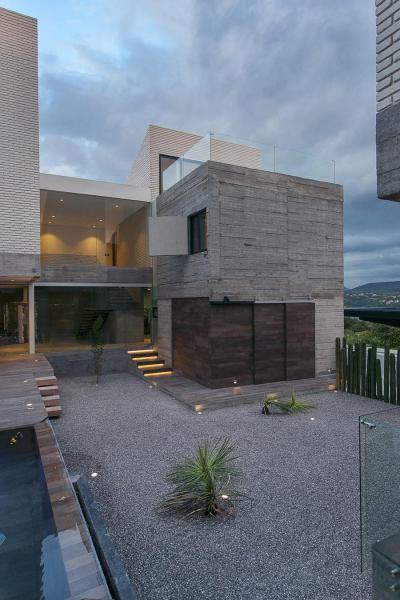 Beton és üveg - homlokzat ötlet, modern stílusban