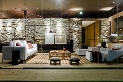 Belátás a nappaliba - nappali ötlet, modern stílusban