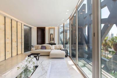 Üvegfalú nappali - nappali ötlet, modern stílusban