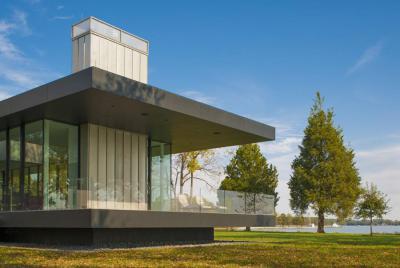 Modern lakóház - homlokzat ötlet, modern stílusban