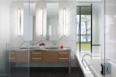 Márvánnyal burkolt fürdő - fürdő / WC ötlet, modern stílusban