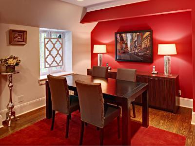 Piros étkező - konyha / étkező ötlet, klasszikus stílusban