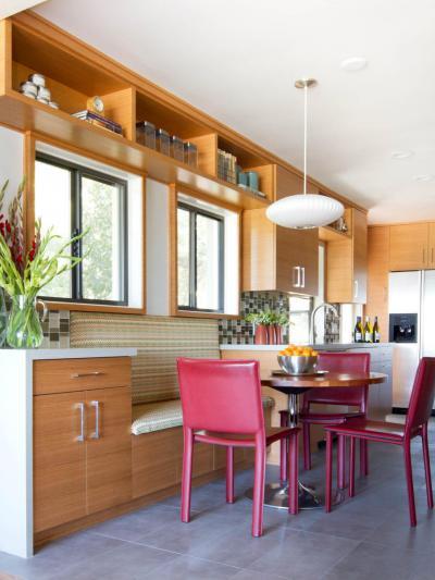 Bordó bőr étkezőszékek - konyha / étkező ötlet, modern stílusban