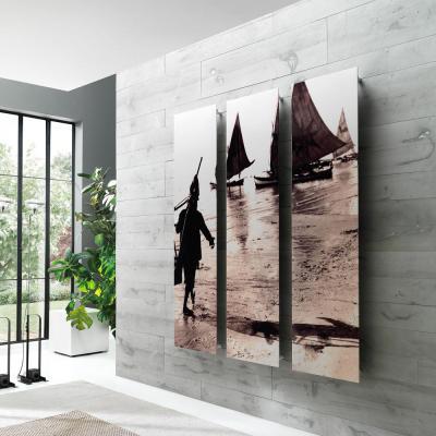 Képnek álcázott radiátor - nappali ötlet, modern stílusban