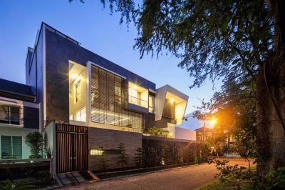 Modern lakóház - homlokzat ötlet, modern stílusban