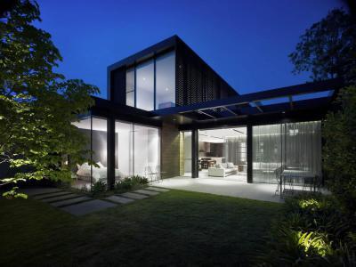 Esti fények - homlokzat ötlet, modern stílusban