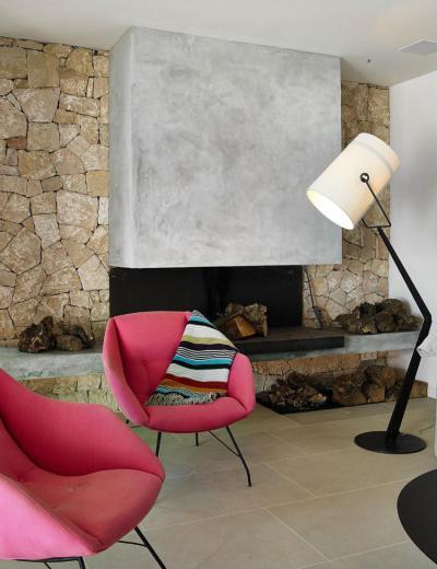 Nappali kandallóval - nappali ötlet, rusztikus stílusban