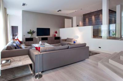 Egységes színvilág - nappali ötlet, modern stílusban