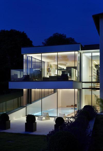 Esti fények - homlokzat ötlet, modern stílusban