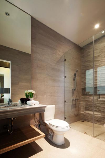 Egységes fürdőszoba - fürdő / WC ötlet, modern stílusban