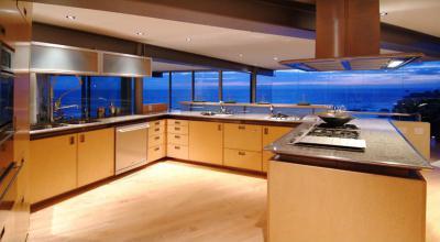 Panorámás konyha - konyha / étkező ötlet, modern stílusban