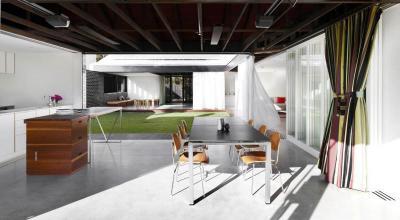 Konyha és terasz egyben - konyha / étkező ötlet, modern stílusban