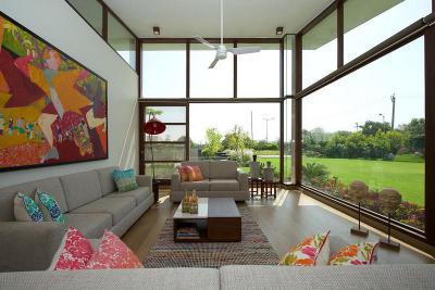 Panorámás nappali - nappali ötlet, modern stílusban