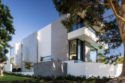 Modern lakóház - homlokzat ötlet, modern stílusban