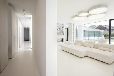 Fehér nappali - nappali ötlet, modern stílusban