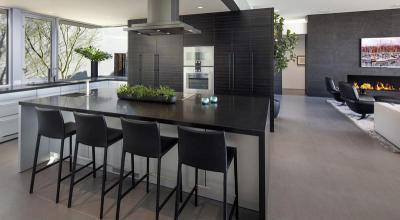 Grafitszürke színvilág - konyha / étkező ötlet, modern stílusban