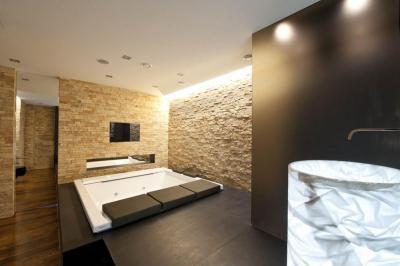 Otthoni wellness - fürdő / WC ötlet, modern stílusban