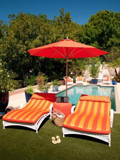 Narancssárga napernyő - kert / udvar ötlet, modern stílusban