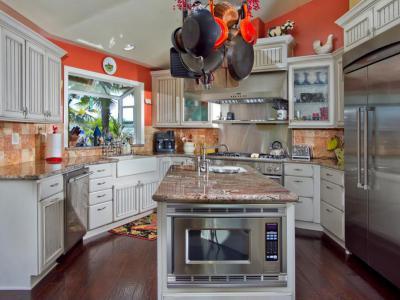 Eklektikus, sokszögű konyha - konyha / étkező ötlet