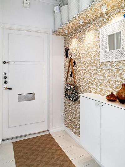 Tapéta az előszobában - belső továbbiak ötlet, modern stílusban