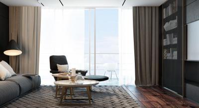 Sötét színek a nappaliban - nappali ötlet, modern stílusban