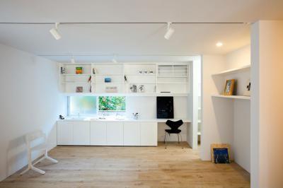 Fehér dolgozószoba - dolgozószoba ötlet, modern stílusban