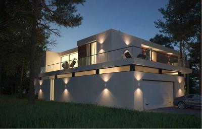 Kivilágított homlokzat - homlokzat ötlet, modern stílusban