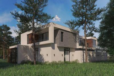 Fa és kő a homlokzaton - homlokzat ötlet, modern stílusban